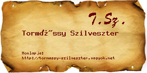 Tormássy Szilveszter névjegykártya