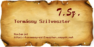 Tormássy Szilveszter névjegykártya